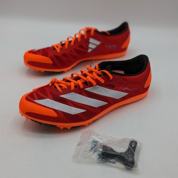 NWT ADIDAS ADIZERO XCS CROSS COUNTRY SPIKE VIVID RED/CLOUD WHITE BEAM ORANGE 12 - Picture 2 of 6